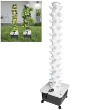 Vertical Hydroponic System Tower Garden Aeroponics Home Grow Kit 14 Layer 70Pots