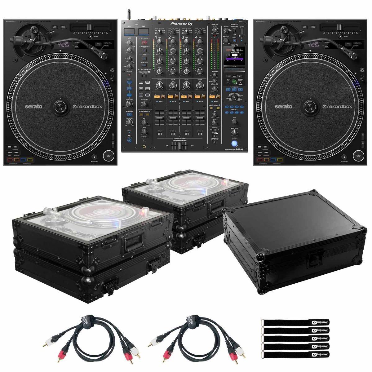 4-канальный микшер Pioneer DJ DJM-A9 с парой проигрывателей PLX-CRSS12 и черными корпусами 915690₽