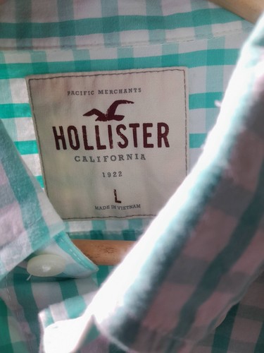 X2 Hollister Men's Cotton Large Check Shirt Long Sleeves - Size L - Picture 4 of 7