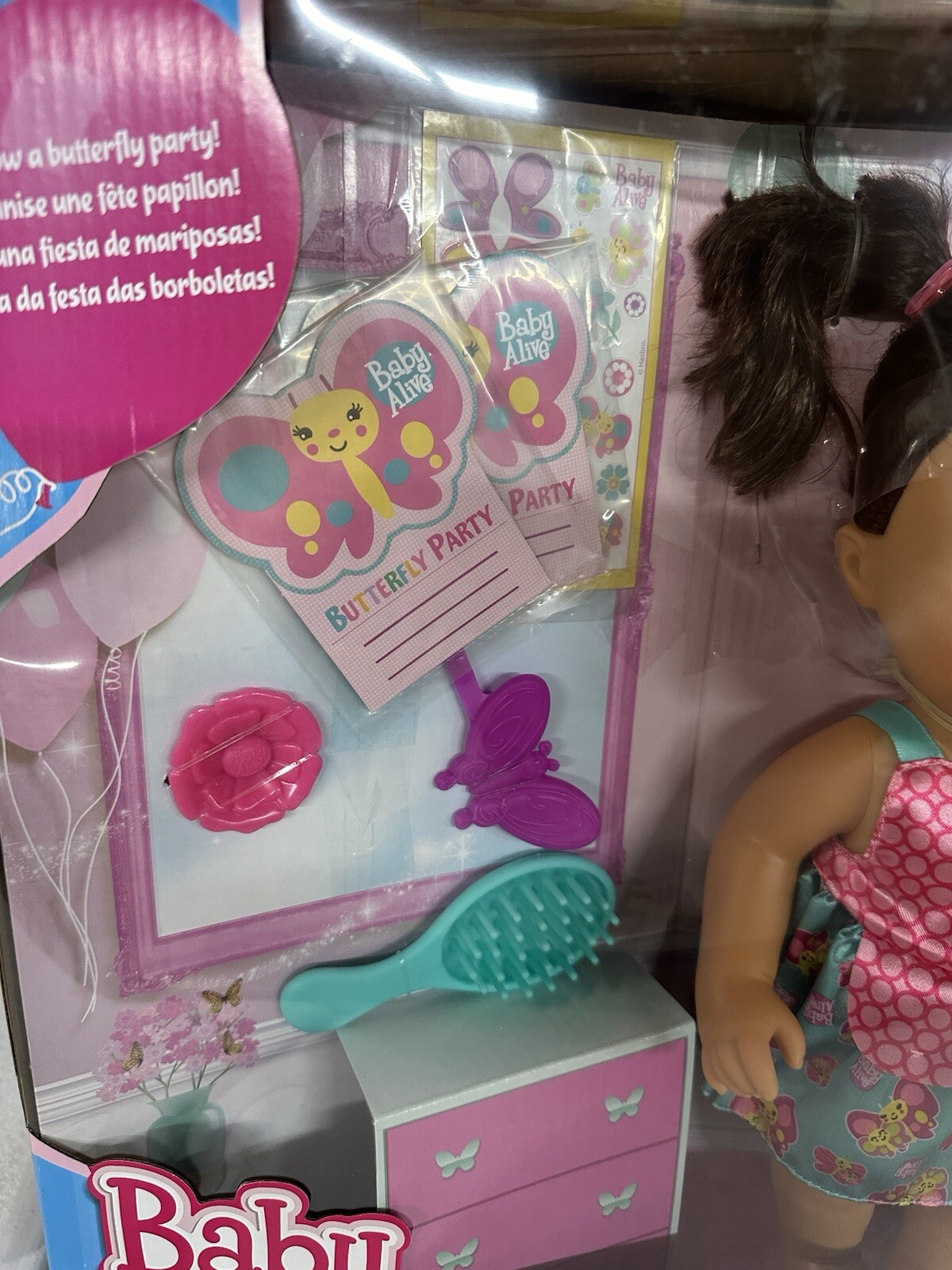 2015 Baby Alive BUTTERFLY PARTY Brunette Doll Playset with Accessories B8278 New