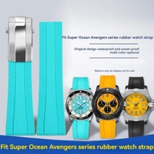 Cinturino orologio gomma/silicone 22 mm per Breitling Superocean/Avenger/Heritage Metal