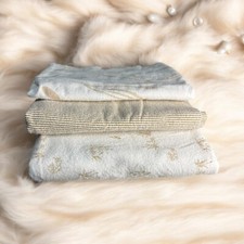 Set 3 Carters Nursery Receiving Baby Blankets Swaddling Brown White Ducks Pond