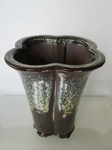 Antique Chinese Qing Dynasty Flambe Mixed Glaze Yixing Zisha Clay Pottery Vase