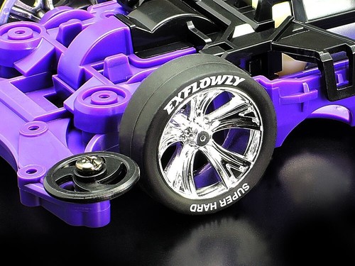 Tamiya 95571 1/32 Mini 4WD EXFLOWLY PURPLE SPECIAL POLYCARBONATE BODY MS Chassis - Picture 4 of 8