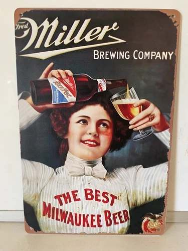 Miller Beer Sign - High Life - Miller Lite - Miller Brewing Company Vintage Ad