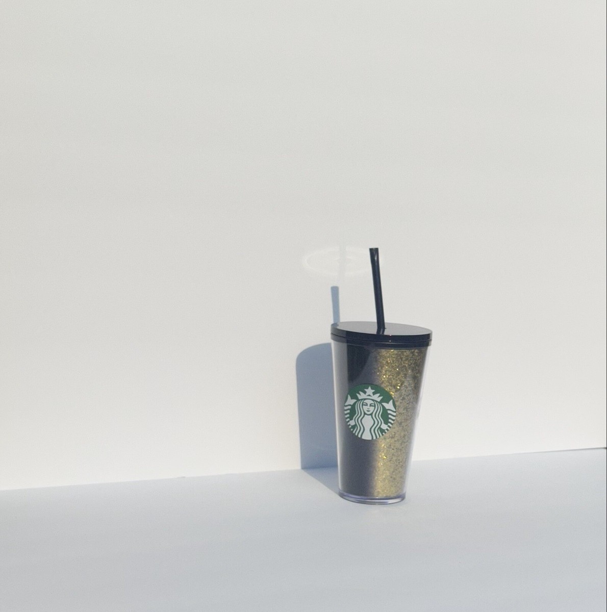 NWT Starbucks Black & Gold Sequin Cold Cup