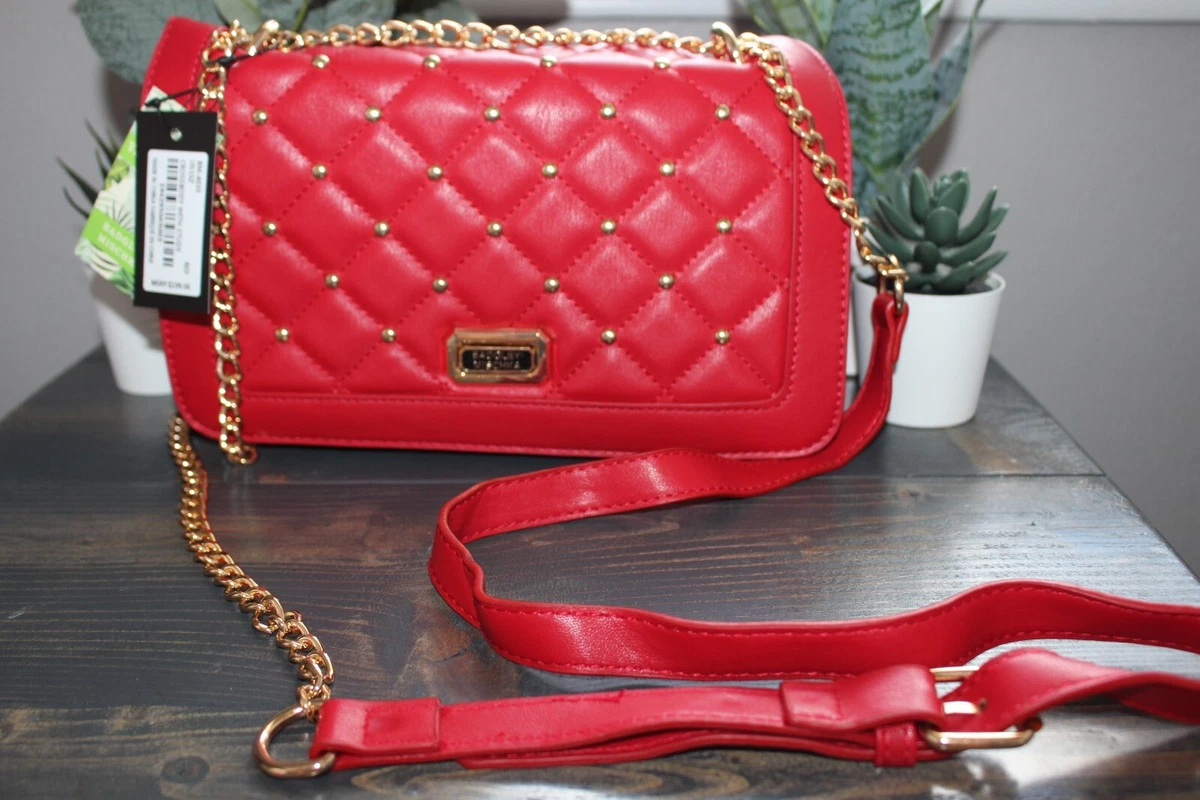 Badgley Mischka Studs Quilted Red Bag New With Tags
