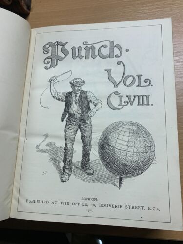 JAN-DEC 1920 PUNCH MAGAZINE BOUND VOLUMES HEAVY 3kg POST-WW1 ANTIQUE BOOK (EV5) - Picture 3 of 16