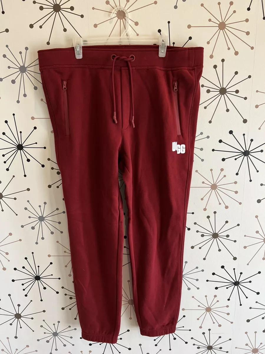 UGG Men s Red Fleece Lined Ricky Joggers with Drawstring Size XXL