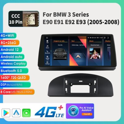 For BMW 3 Series E90 CCC 10.33''Android12 Car GPS Radio CarPlay BT5.0 8+256GB PIP