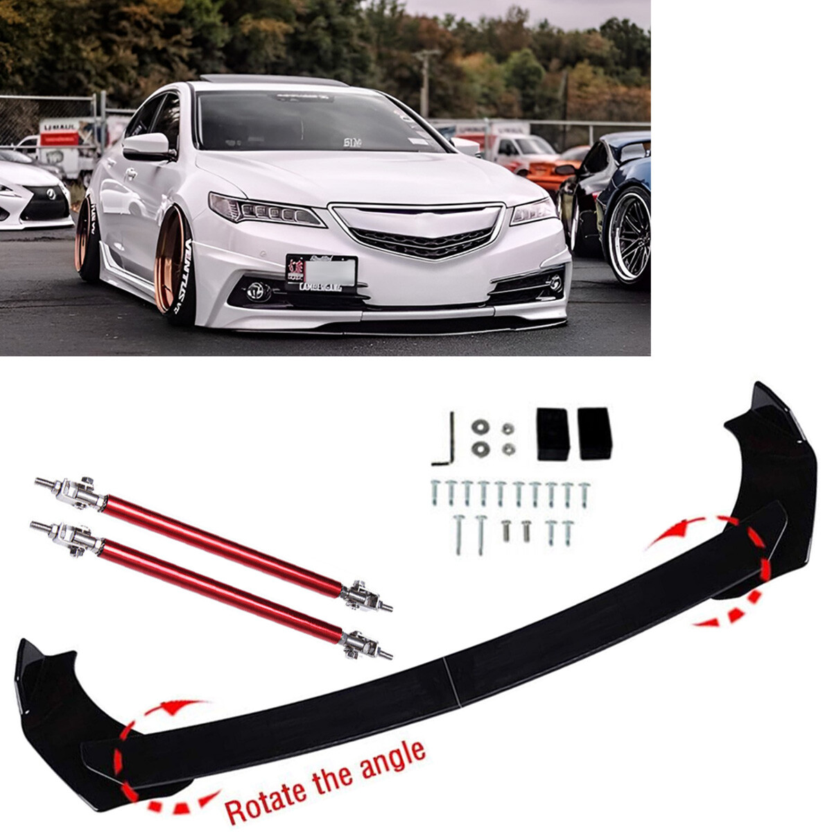 Front Bumper Lip Splitter For Acura TXL ILX RSX DC5 Chin Spoiler