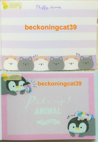 Animal Mini Memo Mixed Sheet 36 Penguin Dog Cat Hedgehog Rabbit Panda MADE JAPAN - Picture 9 of 12