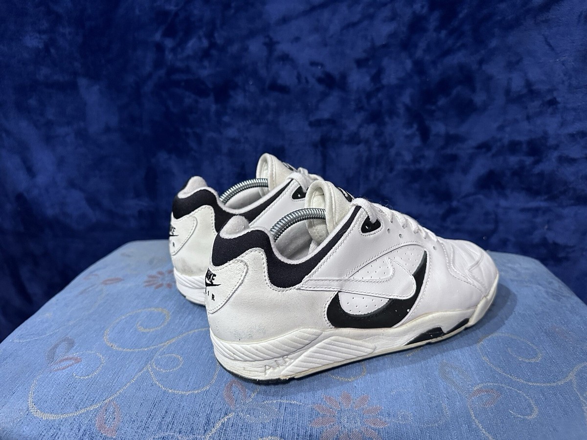 Vintage 90s Nike Air Leather Golf Cleats White Black Mens Size 9.5