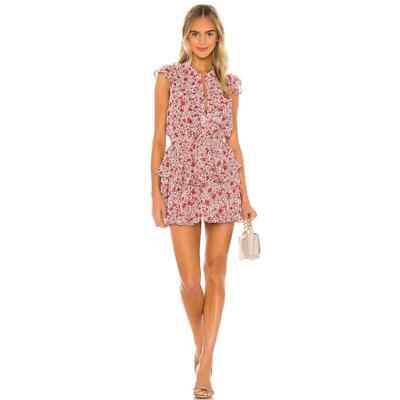 MISA Marnie Mini Dress Rust Animal Floral Red/Cream M | eBay