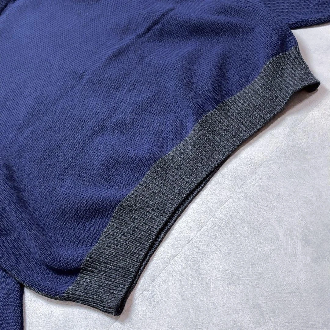 ICEBERG Vintage Knit Sweater L Bear Racing 90s Y2K Navy Charcoal image 14