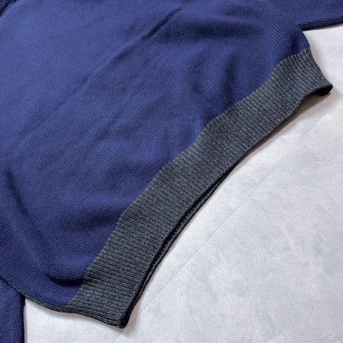 ICEBERG Vintage Knit Sweater L Bear Racing 90s Y2K Navy Charcoal image 14