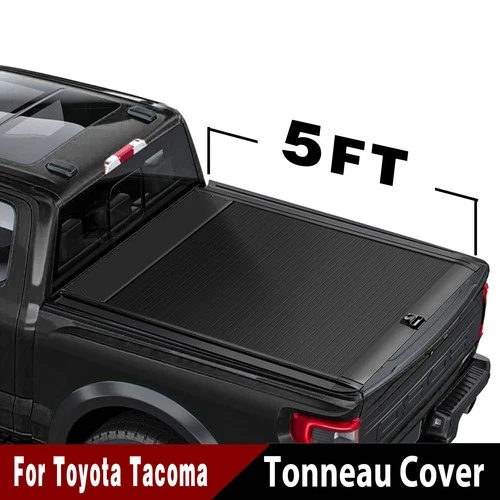 5FT Retractable Truck bed Cover Hard Tonneau Cover For 2024-2026 Toyota Tacoma