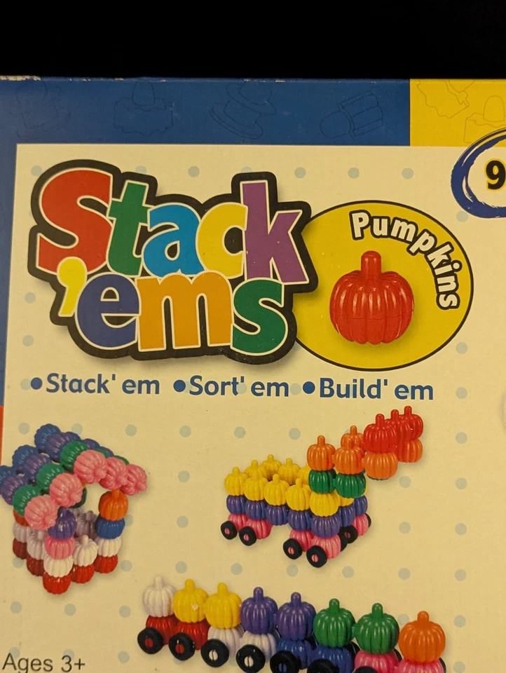 Guidecraft Stack'ems Pumpkins 96 Piece Set Manipulative Building Toy STEM - Image 2 of 4