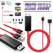 USB-C Type C to HDMI HDTV TV Cable Adapter Compatible Apple Samsung Galaxy Dell