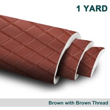 63" W Quilted Vinyl Faux Leather Foam Backed Car Headliner Upholstery By Yard