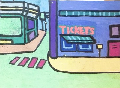 ACEO Art Card Original Acrylic Cityscape Landscape