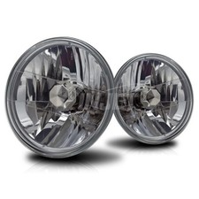7" Round Conversion Headlights Dual Beam Universal w/ Bulb Clear Lens