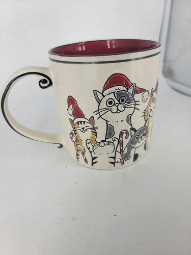 Eli+Ana Christmas 2023 Cats With Hats Large Etched Ceramic Coffee Mug - Picture 4 of 9