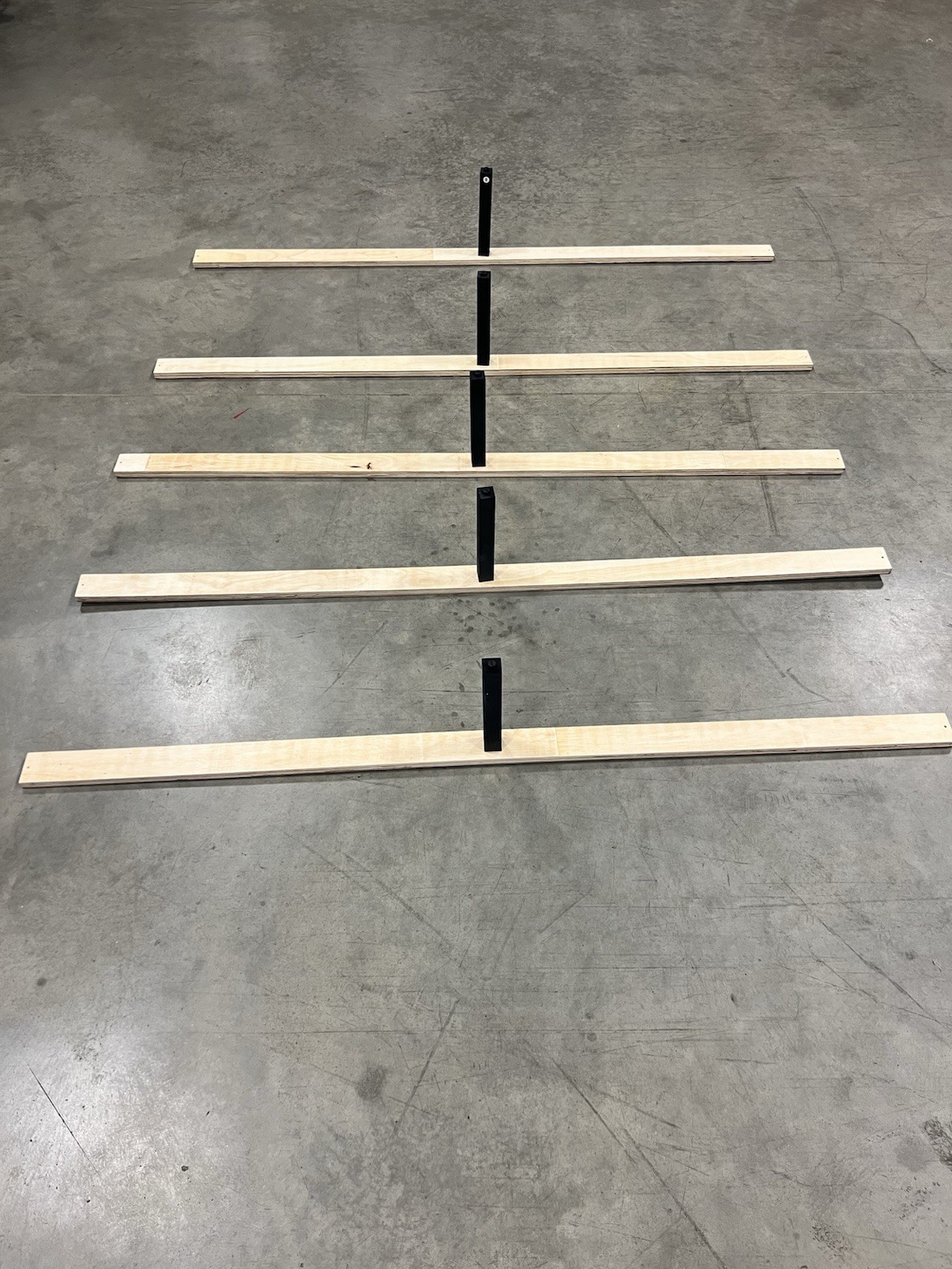 Queen Wood Bed Slats with center supports 62" long, 2.25 wid