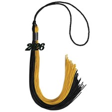 Endea Graduation Black/Bright Gold Graduation Tassel With Black Date Drop