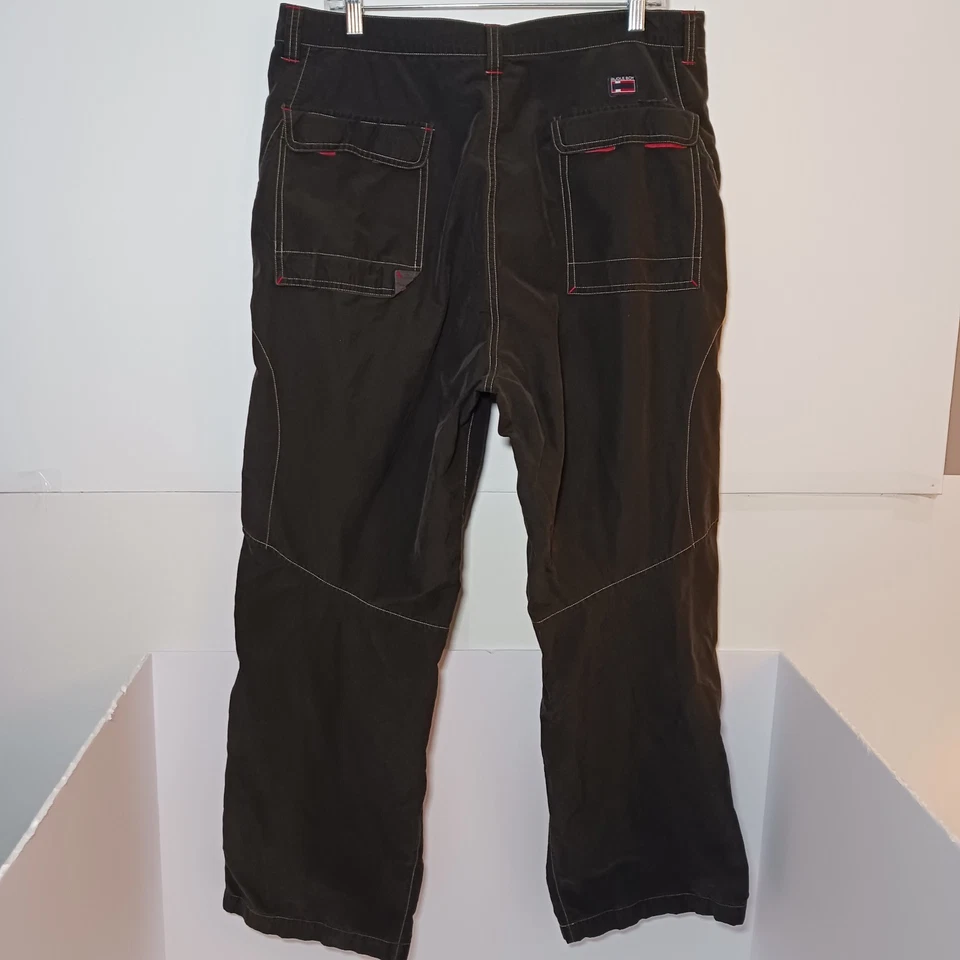Pantalones cargo holgados vintage Bugle Boy negros de nailon mezcla de algodón para hombre talla 36X30 Foto 2 de 4