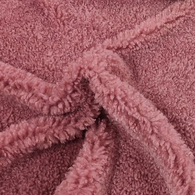Super Luxus Webpelz Stoff Material - Rose Rosa Lockig - Hochwertig