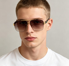 Gucci double bridge square aviator unisex sunglasses GG1207S size 64 16-148