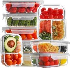 Glass Meal Prep Containers - 3, 2  1 partment Glass Food Stora