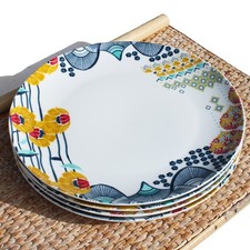 Set de 4 assiettes plates en porcelaine Geneviève Lethu / Caravalca ø 26.5 cm