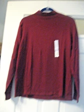 Croft & Barrow Red Top Women Size XL Mock Turtleneck Long Sleeve NWT