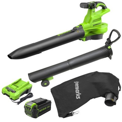 Greenworks 40V 505CFM Leaf Blower Vacuum Mulcher w/ 5Ah Battery and 2A Charger