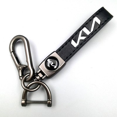 KIA Hochwertiger Leder Schlüsselanhänger mit Karabiner
