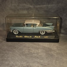 Solido Cadillac Eldorado Seville Diecast Car Blue/White w/ Case & Stand