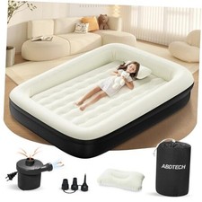 Inflatable Toddler Travel Bed - 64 Inches Portable Toddler Air Mattress Black