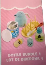 NEW MGA Miniverse Make It Mini BABY FOOD SERIES BOTTLE BUNDLE 1 SET blue