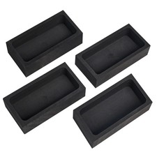 4-Piece 1kg Graphite Ingot Molds for Casting Gold Silver Aluminum Copper Br