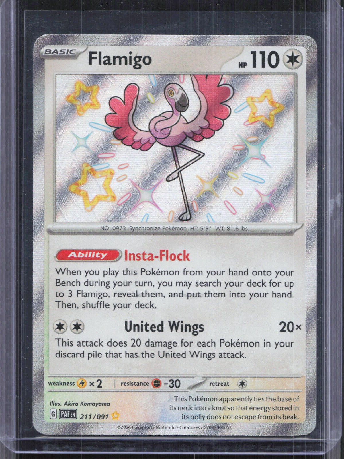 Flamigo Shiny Rare SV: Paldean Fates 211/091 NM
