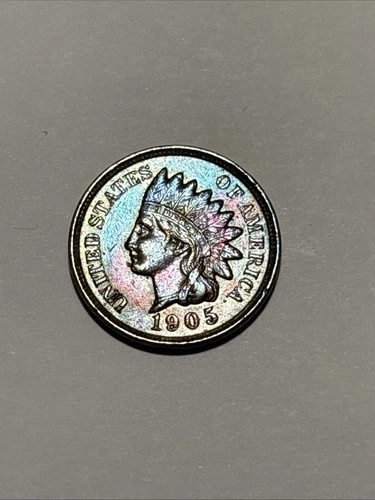 1905 “Full Liberty” with Beads and Diamonds- XF-AU -Indian Head Cent Penny