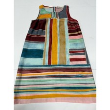 Comfy And Unique Dress Multicolored Loft XSP Stripes Satin Feel