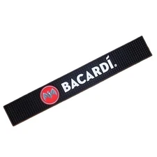 Bacardi Rum Bat Logo Black Rubber Bar Rail Drip Mat BRAND NEW with FREE SHIPPING