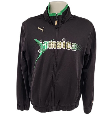 Puma Jamaica Track Jacket Size M Womens Black Full Zip Soccer Rugby
