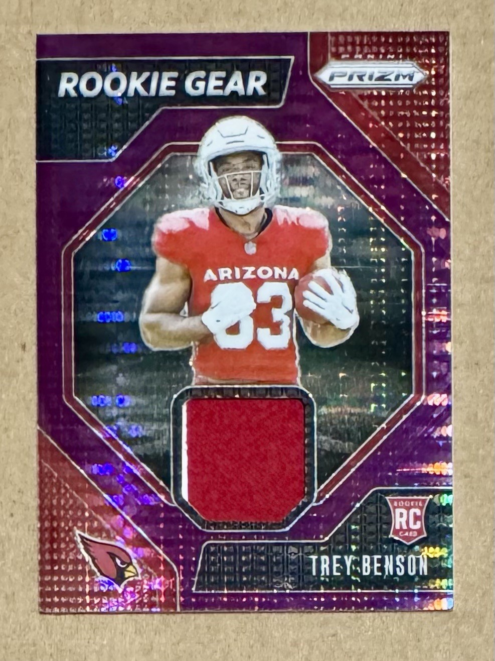 2024 Panini Prizm - Rookie Gear Trey Benson #RG-TBN Purple Pulsar Prizm (MEM,...