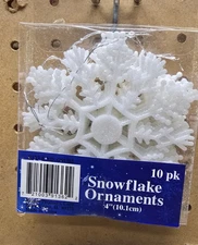 CHRISTMAS SNOWFLAKE ORNAMENTS (PICK YOUR FAVORITE SIZE AND COLOR)