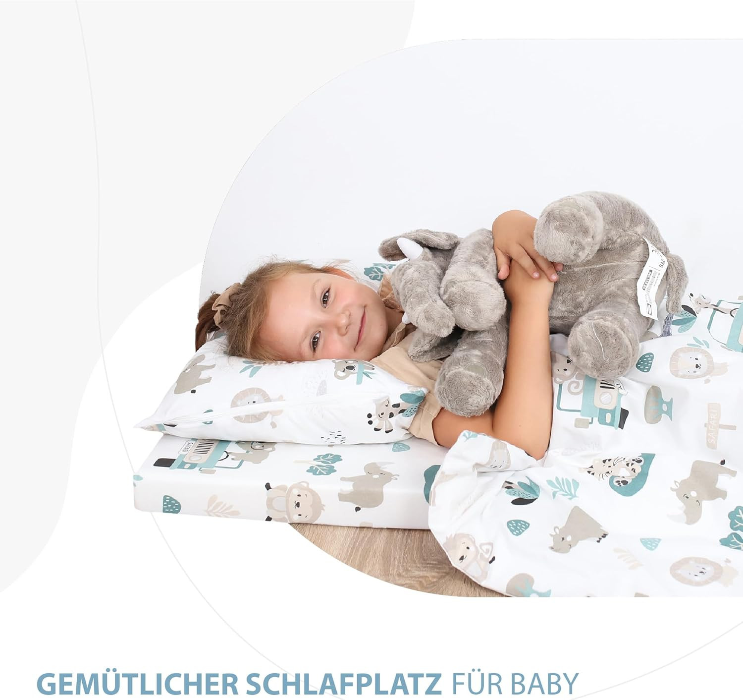 Copripiumino Lettino Neonato 90X120 Cm - Cotone Parure Di Copripiumini Bambino E foto 4