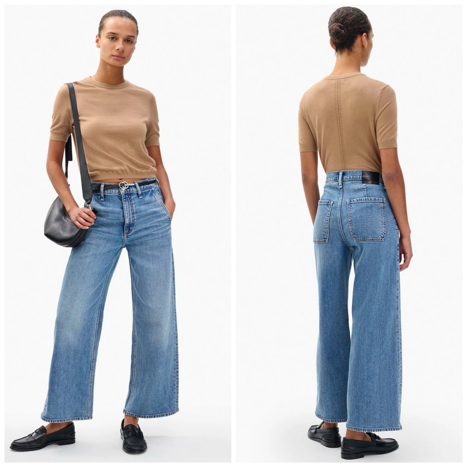 New Rag & Bone $278 The Andi High Rise Ankle Wide Leg In Orian Size: 29